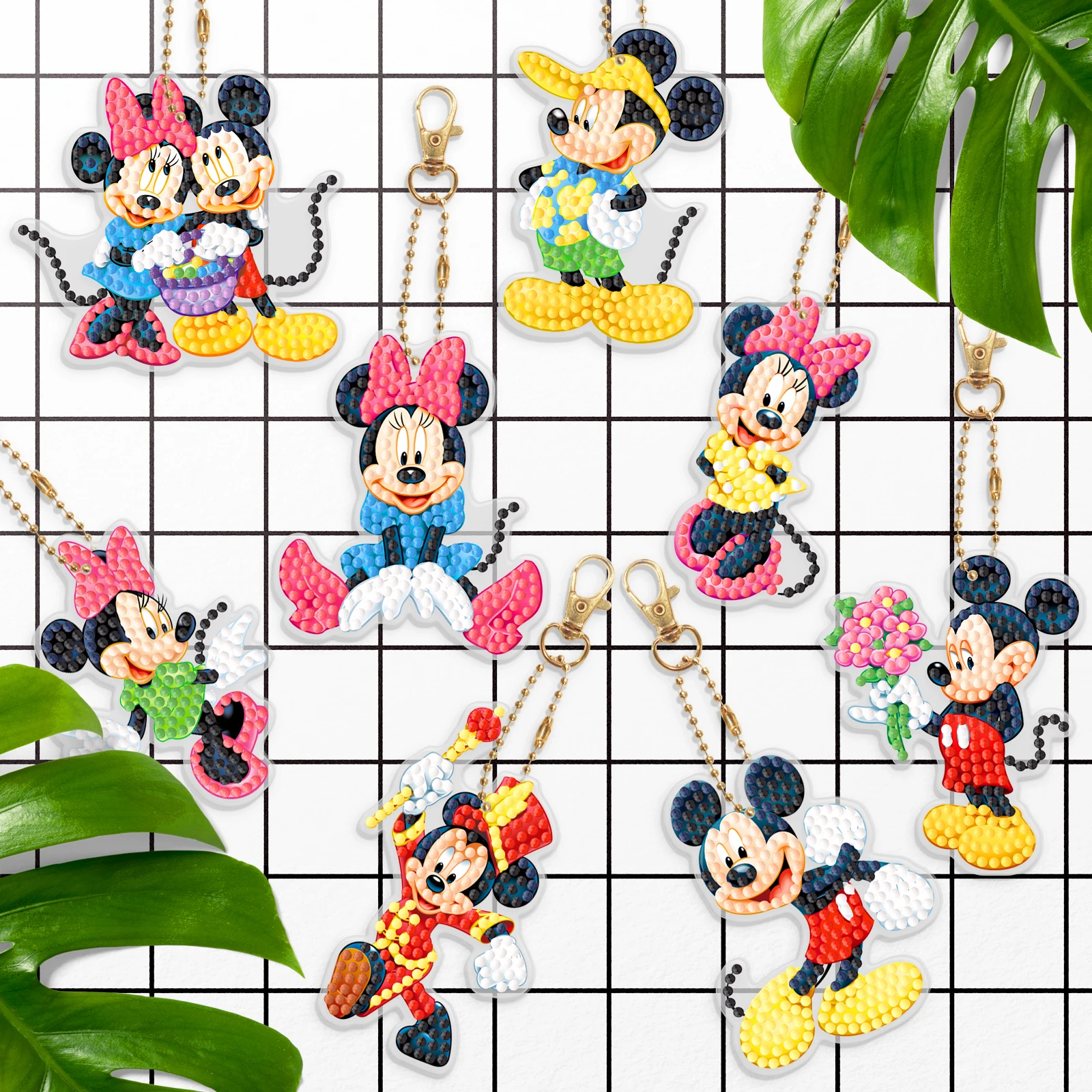 Nowy Disney DIY diamentowy obraz brelok kreskówka kaczor Donald Mickey Minnie brelok diamentowa mozaika numer haft diamentowy