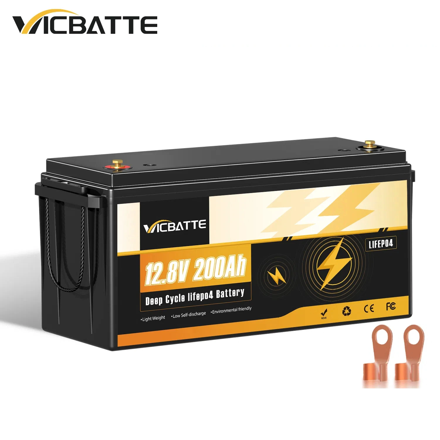 

12V 200Ah LiFePO4 Battery Pack 12.8V Lithium Battery 6000+ Cycles Built in BMS for Home RV Solar Off-Grid EU UA Stock NO Tax