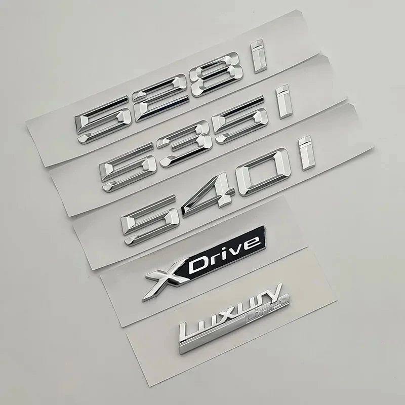

3D Chrome Car Trunk Letters 528i 535i 540i Logo Luxury Line Badge Xdrive Emblem Sticker For BMW E60 E34 F10 G30 E39 Accessories