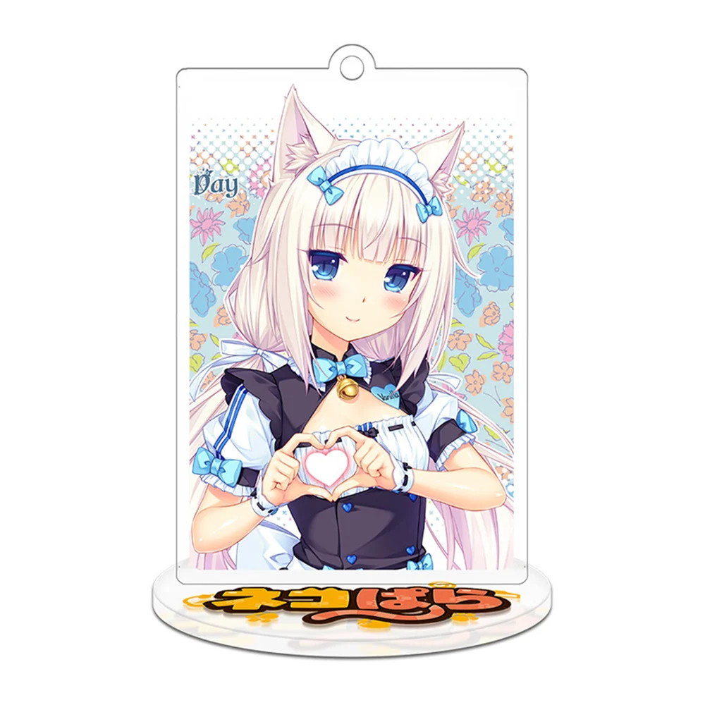 cute Anime Nekopara Chocolat Vanilla Twin Sisters Acrylic Stand Model Plate Keychain Desk Decor Cat Girls Figures Sign Gift