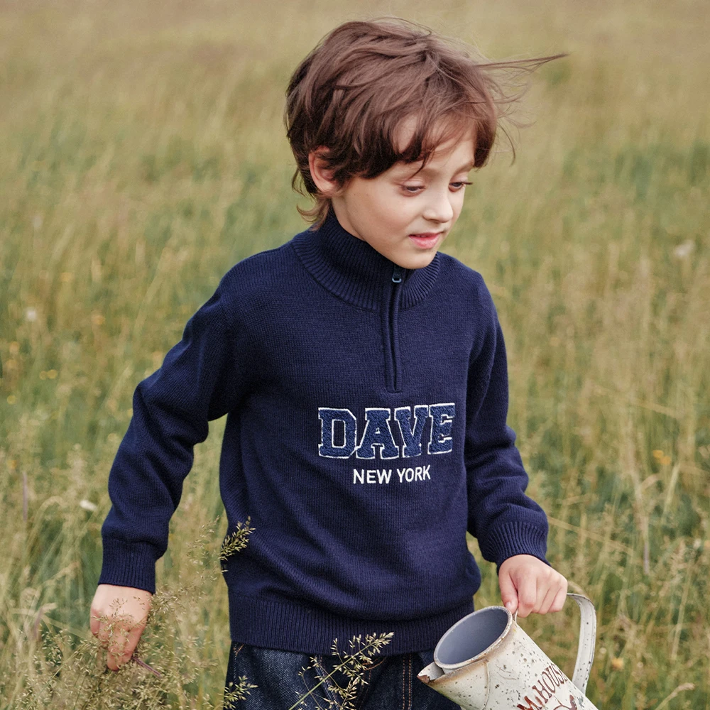 Dave Bella Boys Winter Warm Wool Sweater Children 7-15 Years Teen Knitwear Pullover Long Sleeve Knitted Top DK4264057