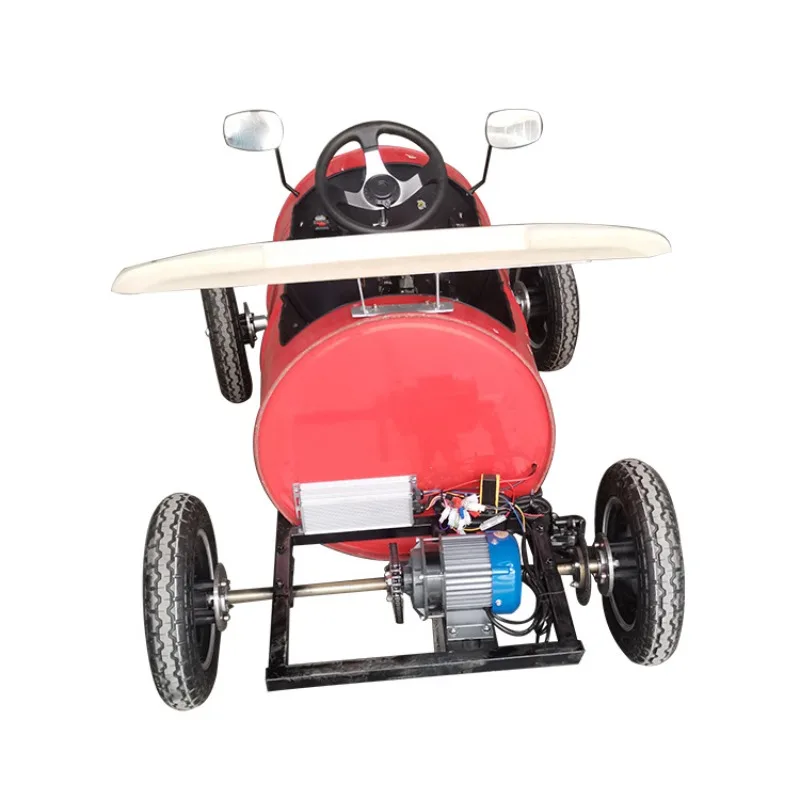 Production of electric four-wheel DIY creative barrel trolley, square stroller amusement car stall facilities