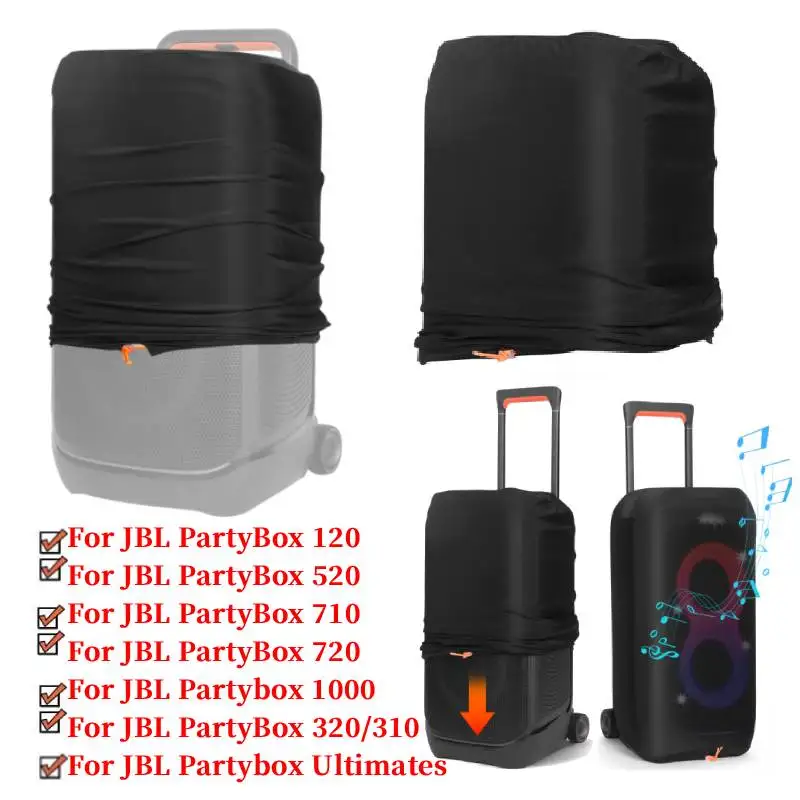 Housse de protection anti-poussière pour haut-parleur JBL Partybox 710/720/1000/120/320/310/520/Ultimates, avec bande élastique, étui de protection pour haut-parleur