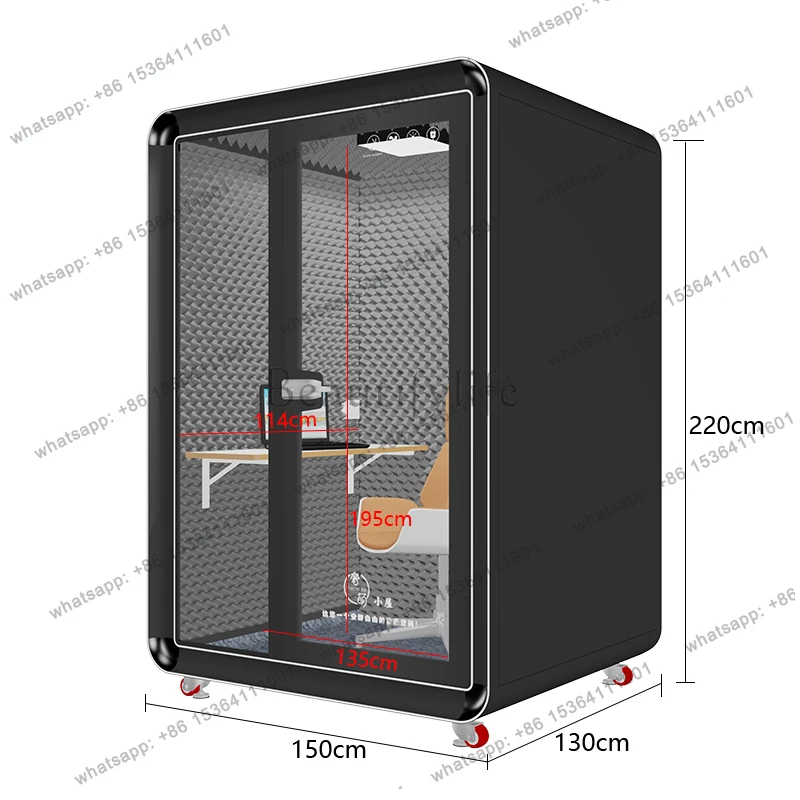 Recording studio Soundproof room Mobile soundproof cabin Live stream Silent test room  H