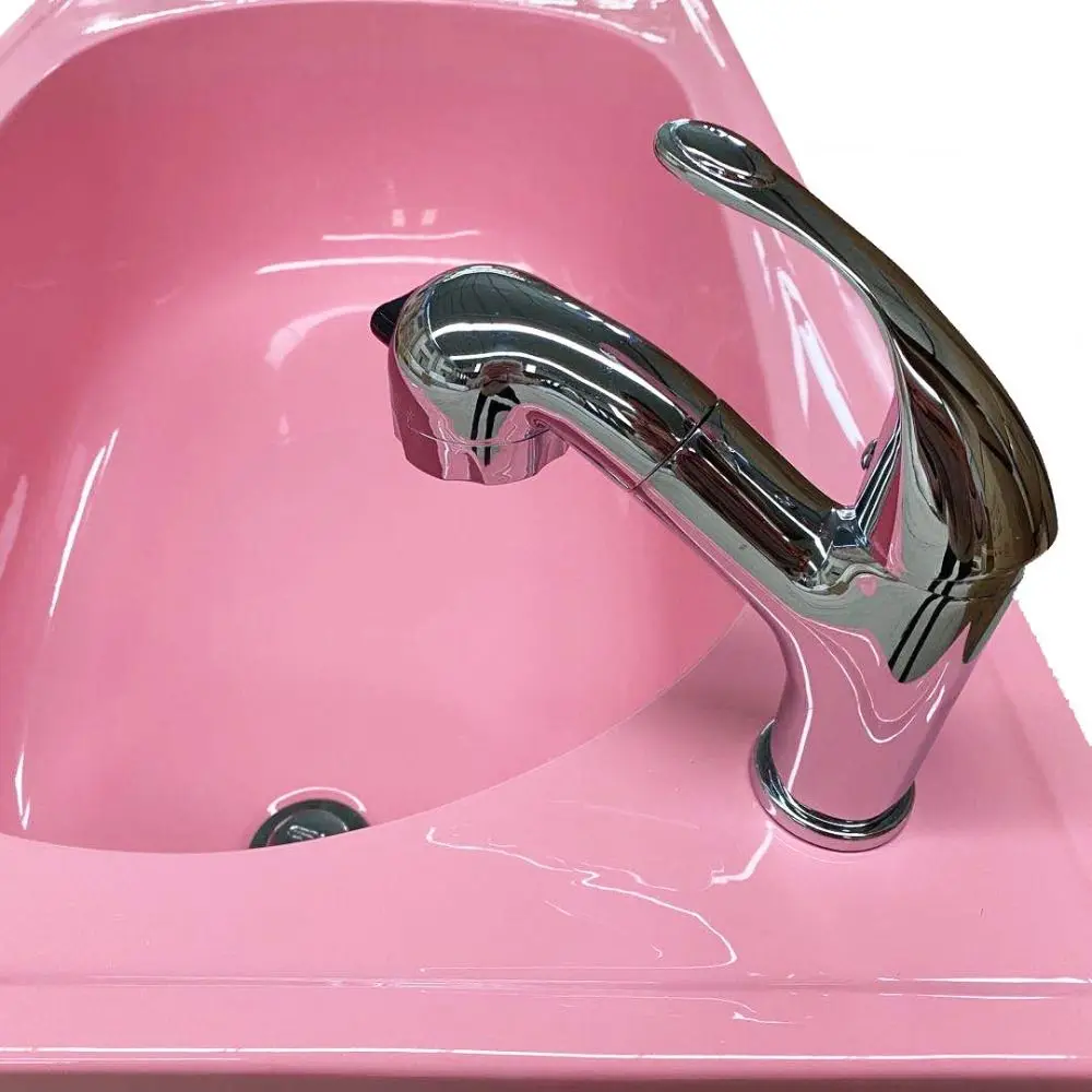 Large Head Design Pull Out Faucet Retractable Pull-Out Structure Hot Cold Water Mixing Bathroom Sink Faucet Stable Water Supply