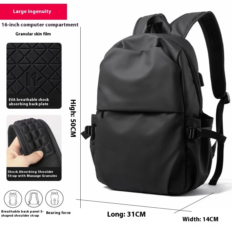 USB Charging For Men Backpack Men Waterproof Laptop 16inch Large Capacity Fashion Travel Outdoor Simple Mochila School Teenage