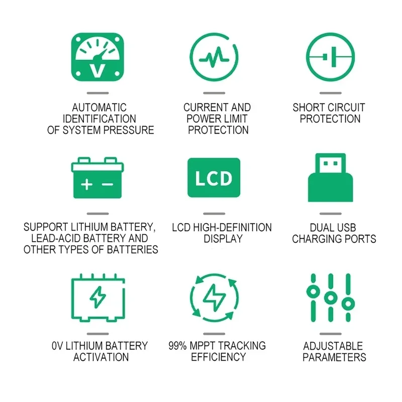 

MPPT Solar Charge Controller Wifi Auto 12V 24V 36V 48V Solar Panel Regulator for Lithium Lead Acid Batteries Solar System