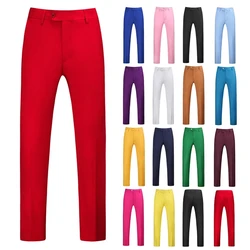 Pantalones ajustados de Color puro para hombre, ropa Formal de oficina, informal