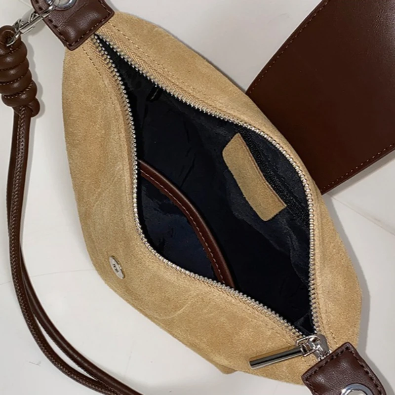 Vintage Mini Crossbody Bag for Women Genuine Leather Everyday Casual Suede Adjustable Strap 2026 New Luxury Handbag