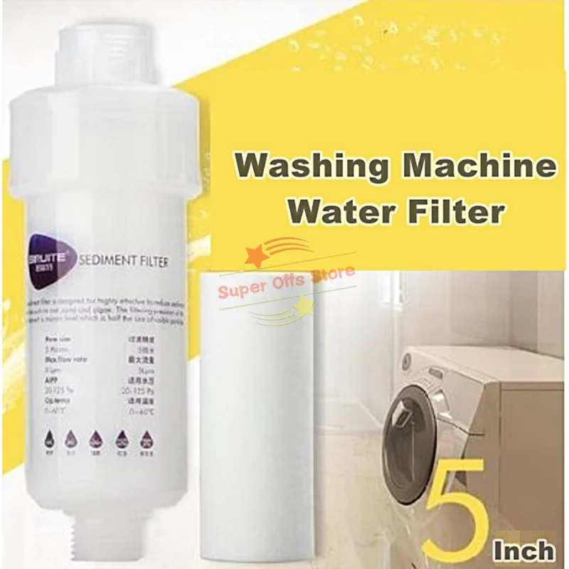 5\'\' Pre-filter Household Purifier Water Filter for Washing Machine Toilet Shower Water Heater Replaceable PP Cotton Cartridge