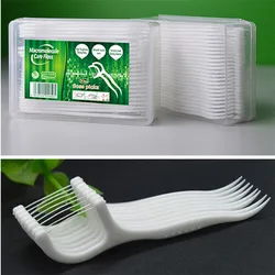 50pcs Dental Floss Flosser Picks Teeth Toothpicks Stick Tooth Clean Oral Care 7.5cm Dental Cleaning Toothpicks Floss Picks