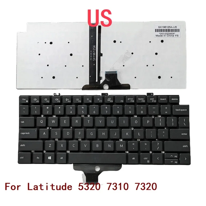 Replacement Backlit Laptop Keyboard US Layout For Dell Latitude 5320 7310 7320 Notebook PC