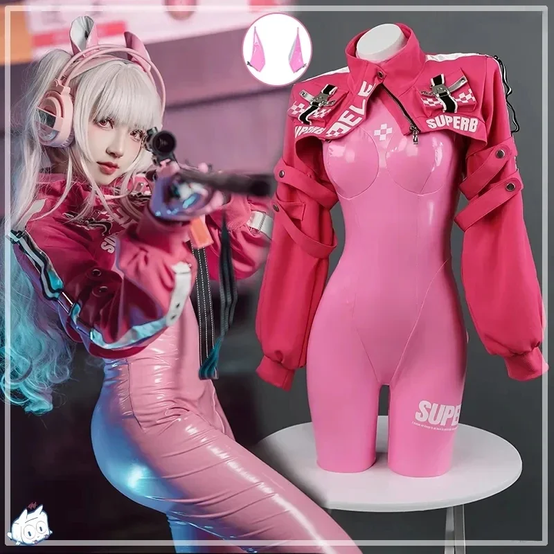 Anime Ireland H Store Nikke Alice Cosplay Clothing Sexy Clothing Game Pink One Piece Set Jacket Halloween Women's Wear