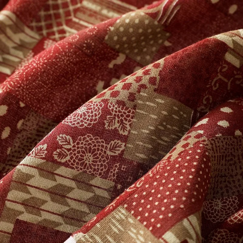 

1 ярд дизайнерской ткани для пэчворка Хлопок и лен tela DIY материал ручной работы винтажная книжная куртка фон ткань