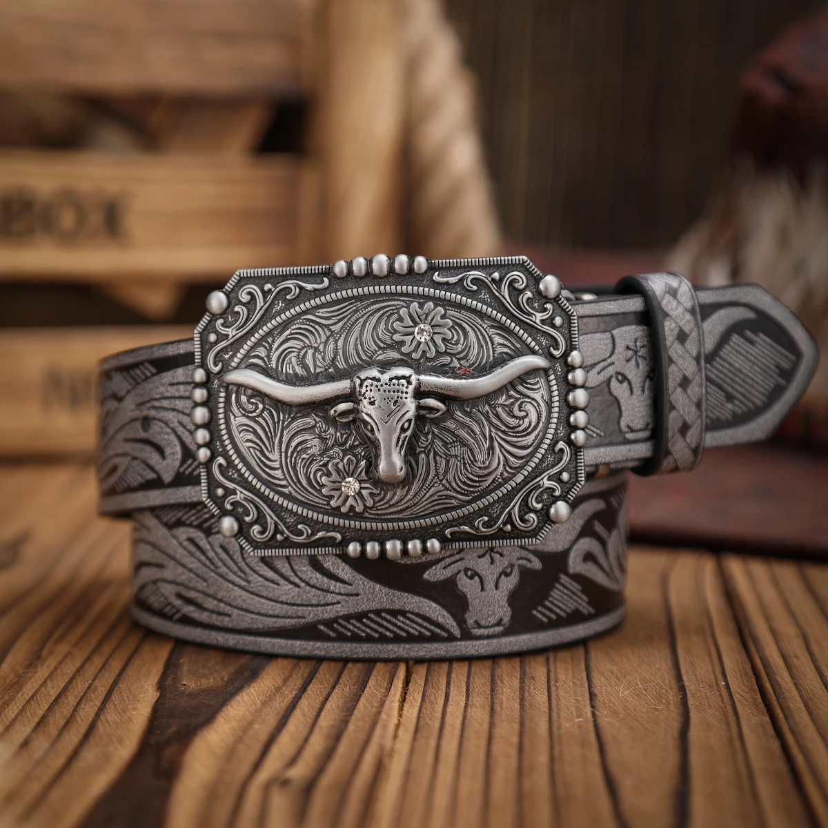 Ein Western-Style PU-Ledergürtel für Damen und Herren, ein Klassischer und Lässiger Retro-Gürtel – Detail 5