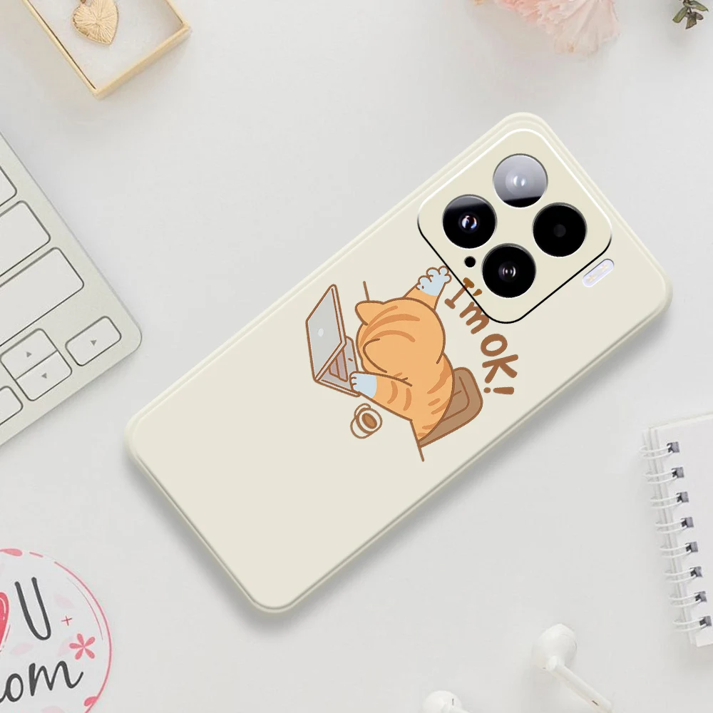 Nette Katze Telefon Fall Für Xiaomi Mi 15 Ultra Mi 14T 13T 12T 11T Pro Abdeckung Für Xiaomi Mi 13T Pro Mi 11T Pro Silikon Weiche Fällen