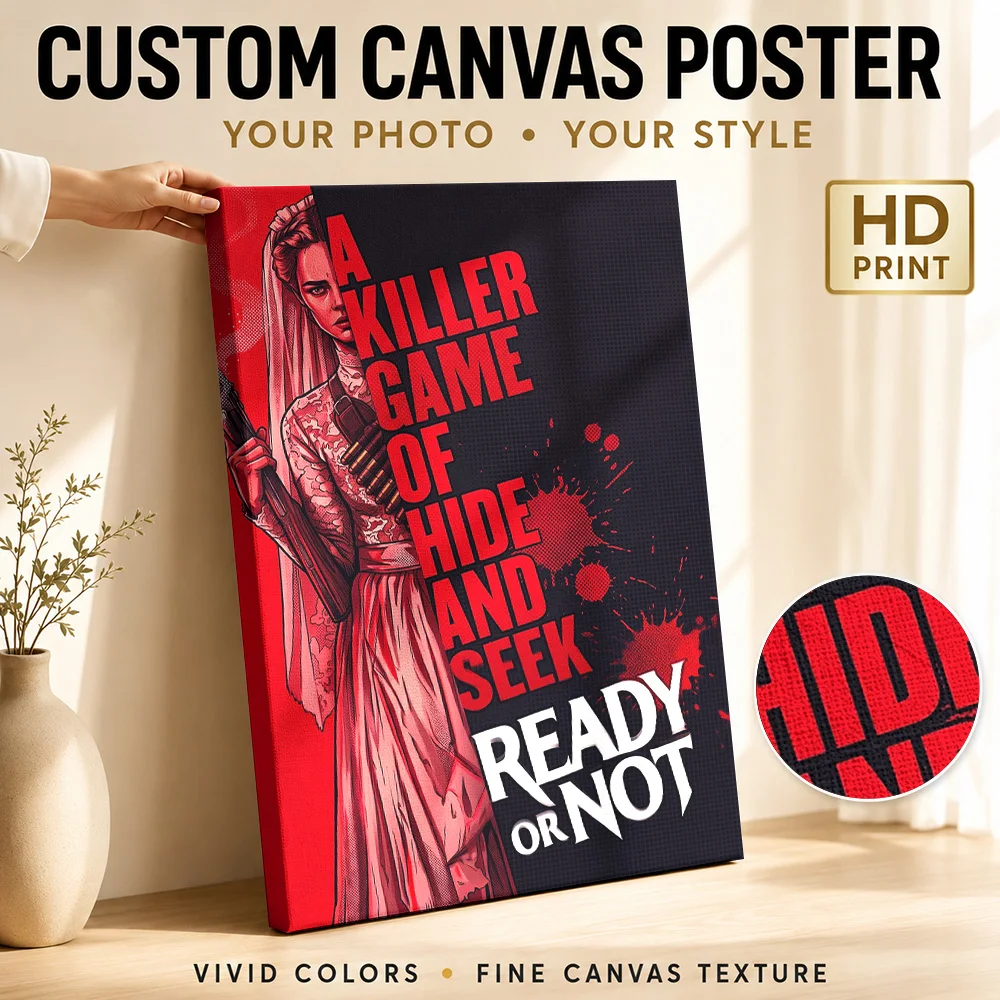Commando Arnold Schwarzenegger Movie Canvas Print Poster Customized Vintage Movie Wall Art for Living Room Decor Ready to Hang