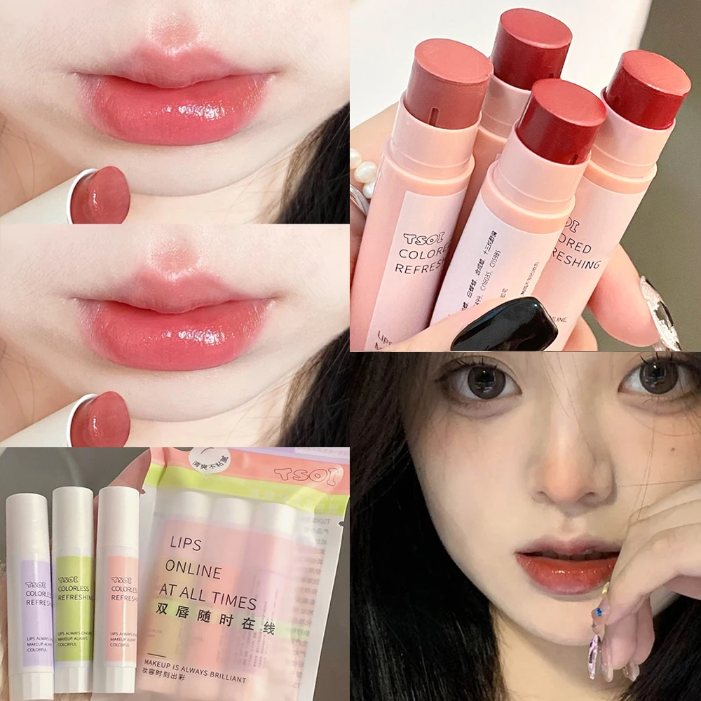 Bálsamo labial de colores de 6 colores, tinte labial hidratante de larga duración, resistente al agua, nutritivo, maquillaje para niñas, cosméticos