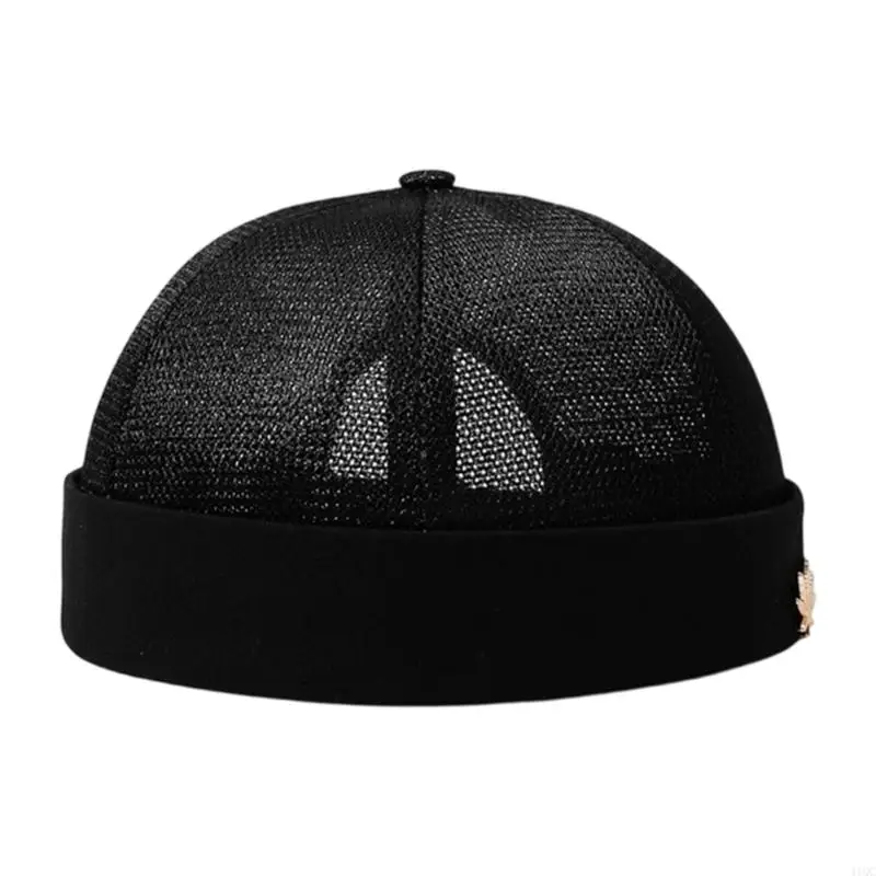 Casual Brimless Mesh Docker Hat with Airy Upper Mesh, Adjustable Back Strap, and 54-58 Size for Daily Wear