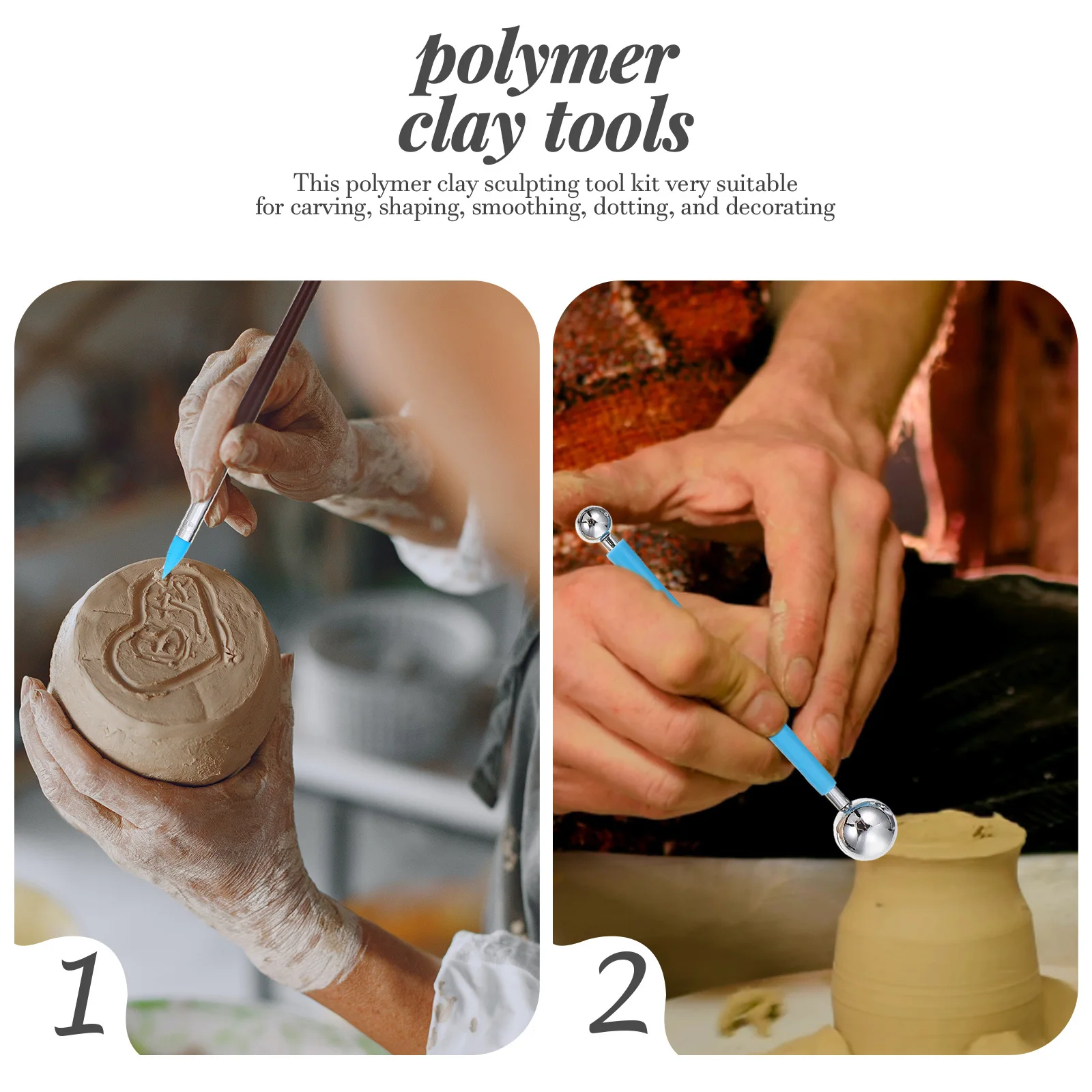 

1Set Polymer Clay Tools Clay Sculpting Kit Durable Carving Pottery Modeling Tools for DIY Pottery Modeling Tool