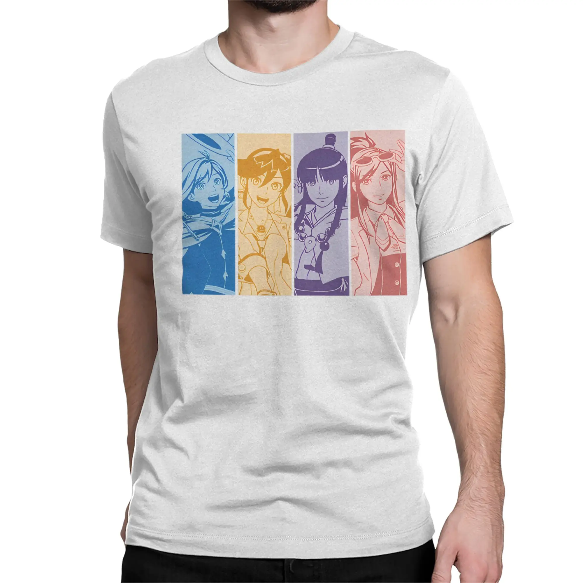 Apollo Justice Ace Attorney Trilogy Girls Selection T Shirts for Men Women Pure Cotton T-Shirt Round Collar Tee Shirt Clothing