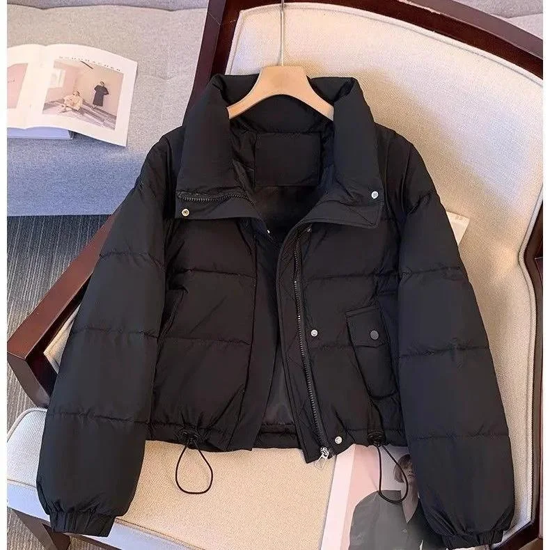 

Зимняя утепленная женская хлопковая куртка большого размера с коротким дизайном, на молнии, с эффектом пуховика, для создания стильного образа