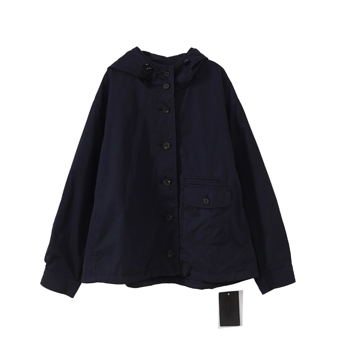 

Bodhl Casual Hooded Coat Women's ket Design Windbreaker Loose Fit Breathable Cotton Long Sve Pure Color Autumn Jaet