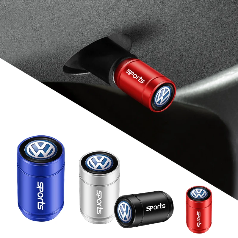 4PCS Metal Tire Valve Caps Car Tyre Air Stems Cover For Volkswagen Jetta Golf Passat Polo Tiguan Arteon Touareg Magotan Sharan