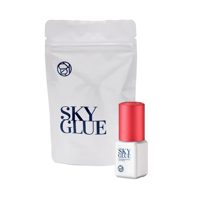 SKY S+ Glue 5g False Eyelash Extension Supplies 1s Fast Dry Black Korea Strongest Adhesive Red Cap with Original Bag Tool