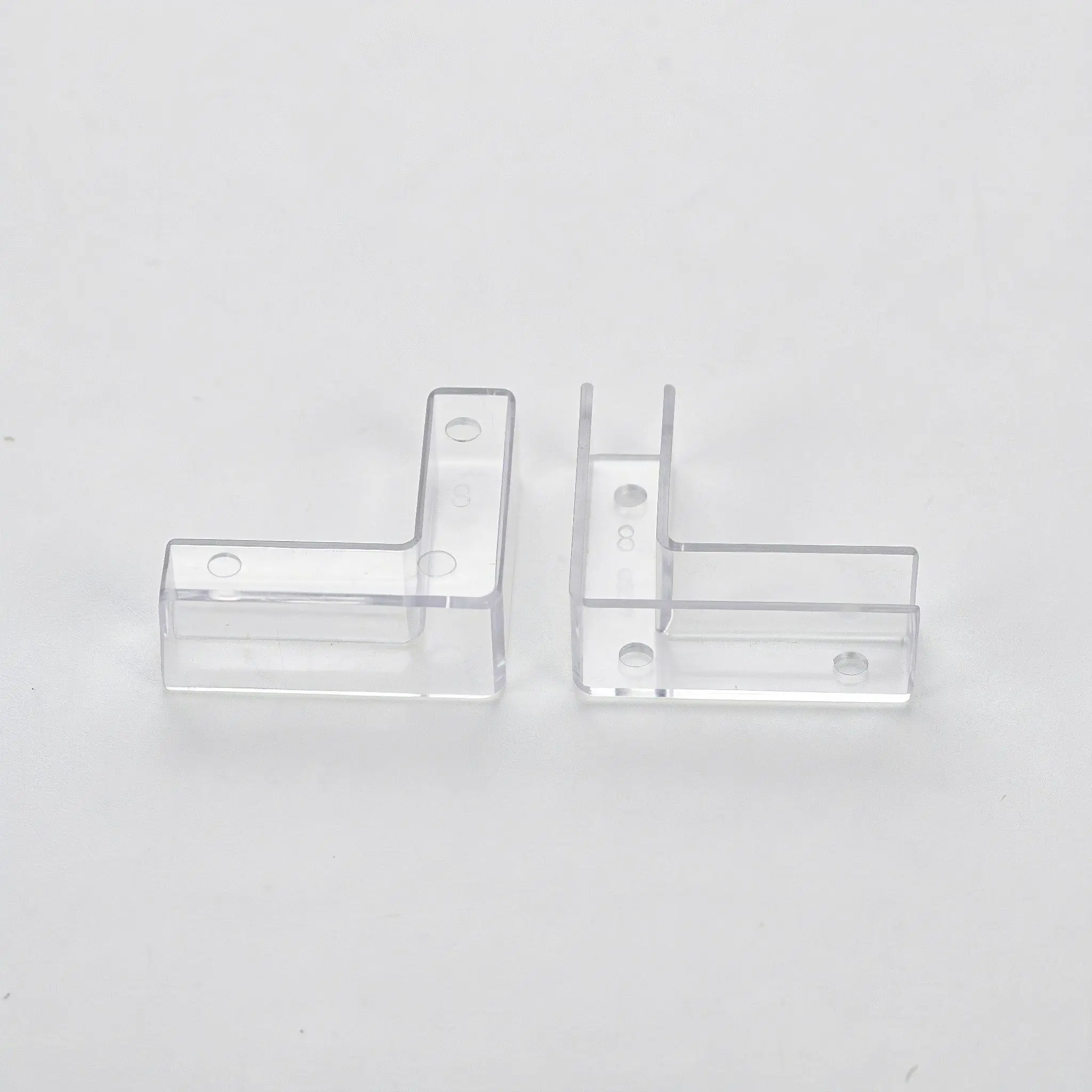 20PCS 8mm Glass Connector Clear Clamp Bracket 90 Degree Board Clip Transparent Fixing Hardware Acrylic Display Installation