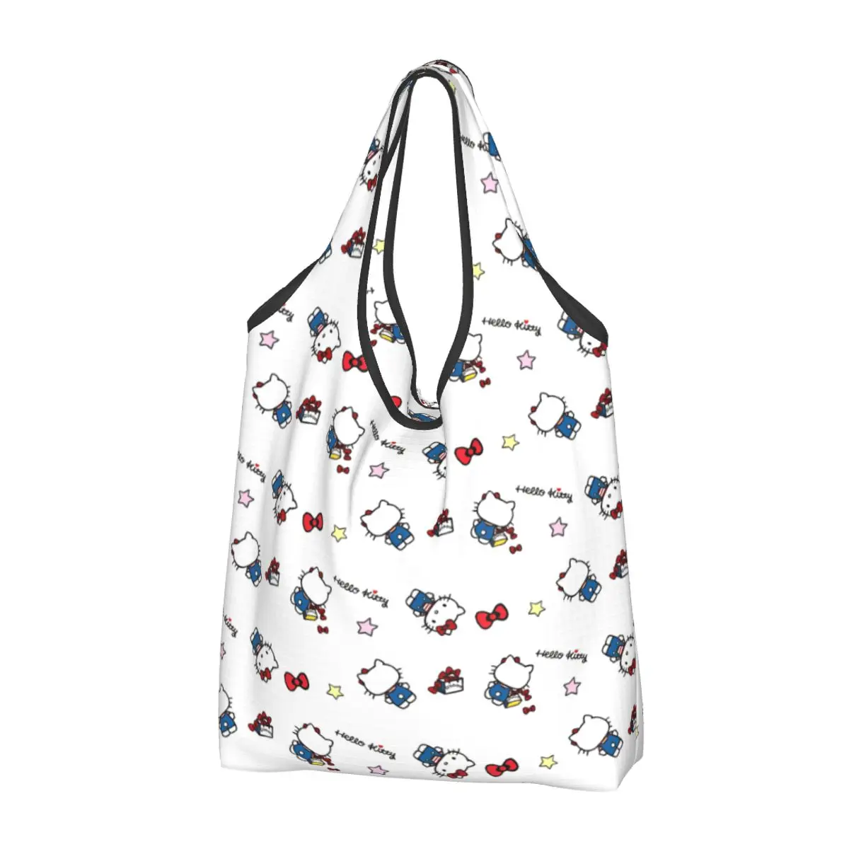 

Reusable Hello Kitty Shopping Bags for Groceries Foldable Grocery Bags Washable Large Tote Bags