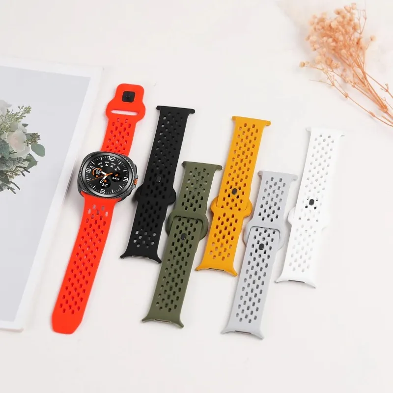 삼성 갤럭시 워치8용 실리콘 스포츠 시계줄, 갤럭시 8 클래식 46mm 워치 8 40mm 44mm용 실리콘 스트랩 스포츠 손목밴드