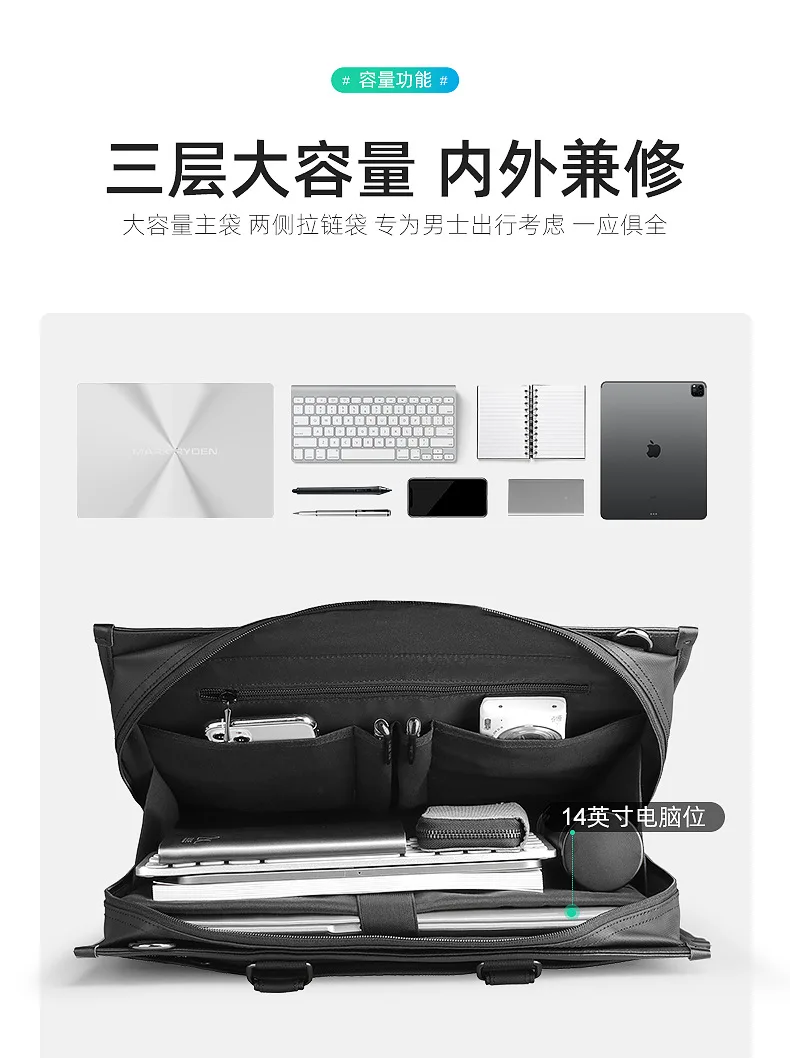 Mark Ryden Men Laptop case Oxford Briefcase Travel Bags Large Handbag Messenger Bags Male Fashion Shoulder Bag