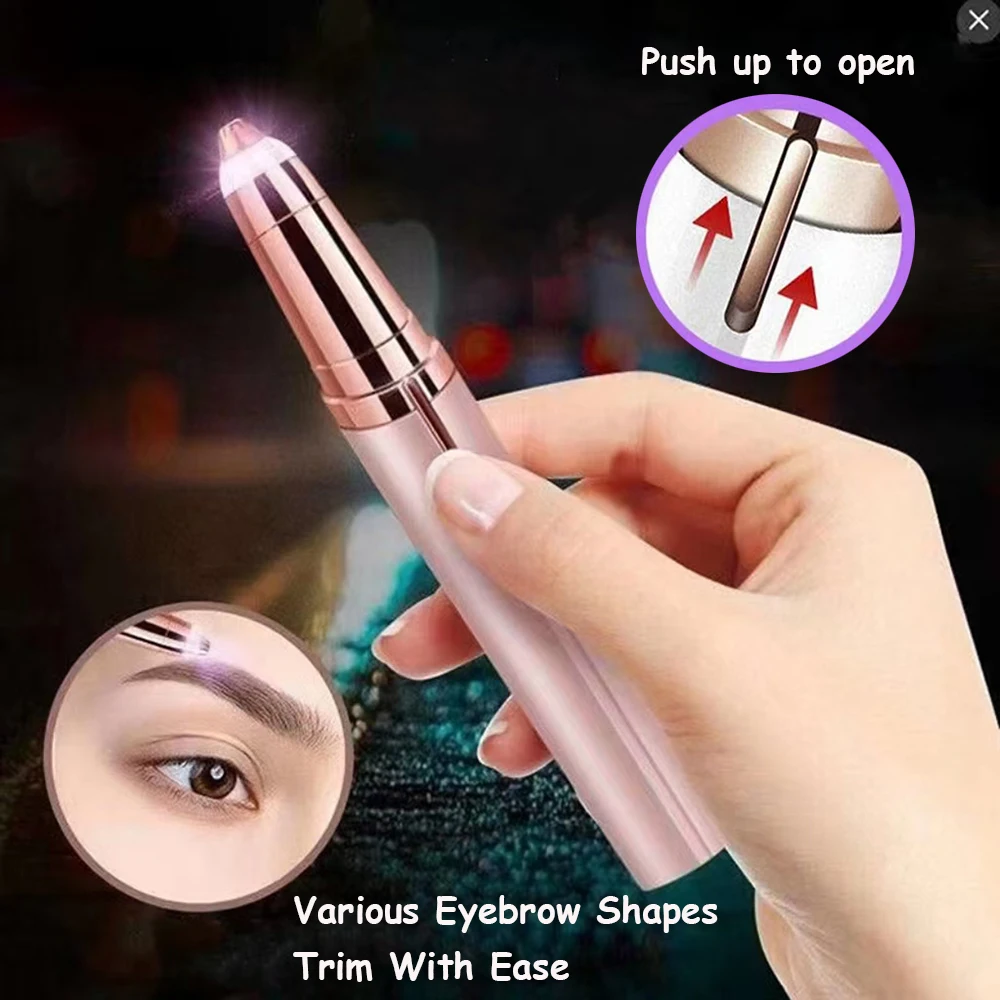 Recortador de cejas eléctrico moldeador de cejas removedor de vello facial para mujeres afeitadoras de cejas automáticas cuchillo de bolsillo herramientas de maquillaje