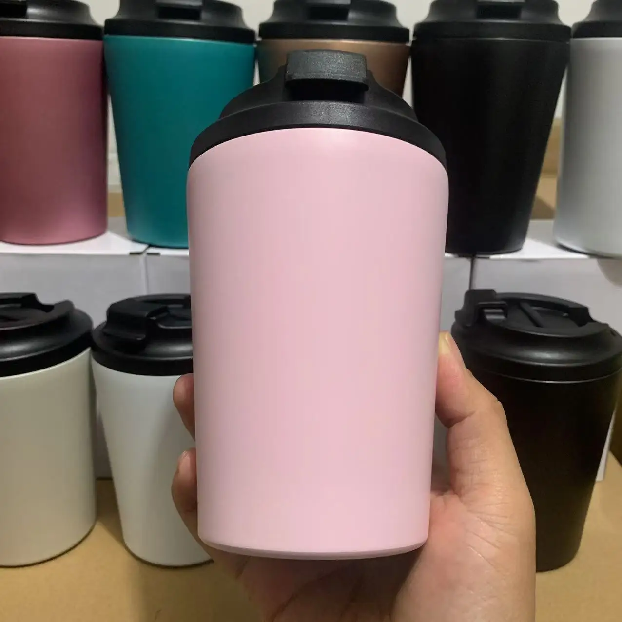 Insulated cup stainless steel coffee cup vacuum bottle, insulated water hot and cold juice ice drink leak proof cup Customizabl