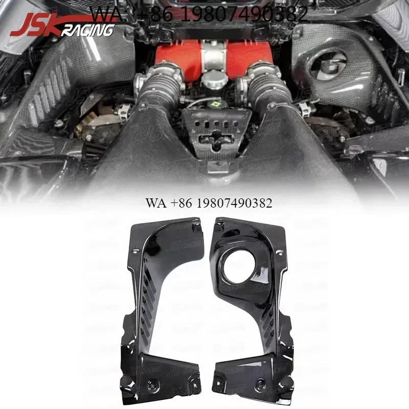 Wmwmnu Dry Carbon Fiber Engine Compartment Cover for 458 Spider Speciale 2011-2016 Hood Bonnet Trunk Lid Replacement