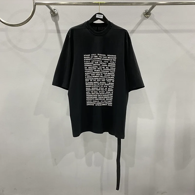 

Men's Oversized Casual T-Shirt 100% Cotton Gothic Hip Hop Top Tees Summer Solid Black Men's Clothing