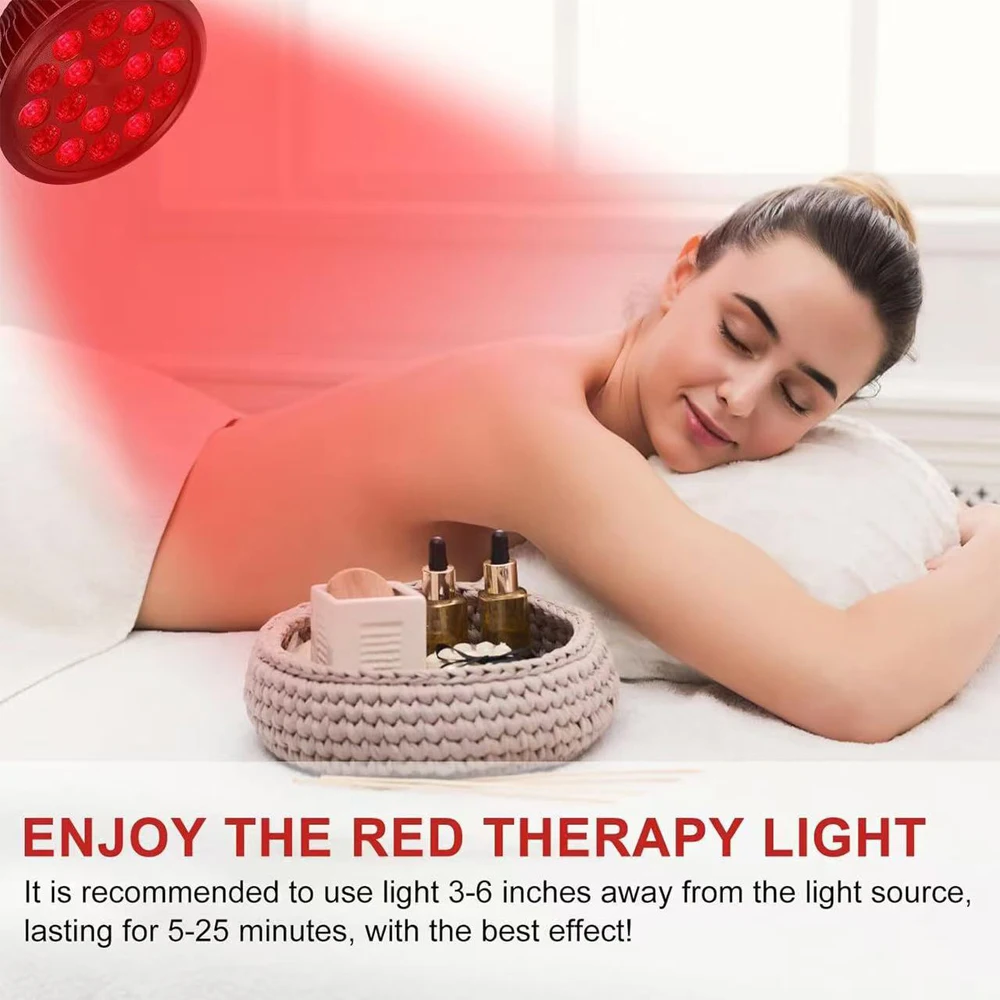 LED 적외선 치료 전구 물리 치료 램프 조정 가능한 브래킷 빨간색 660nm 적외선 850nm 빛 피부 관리 통증 완화