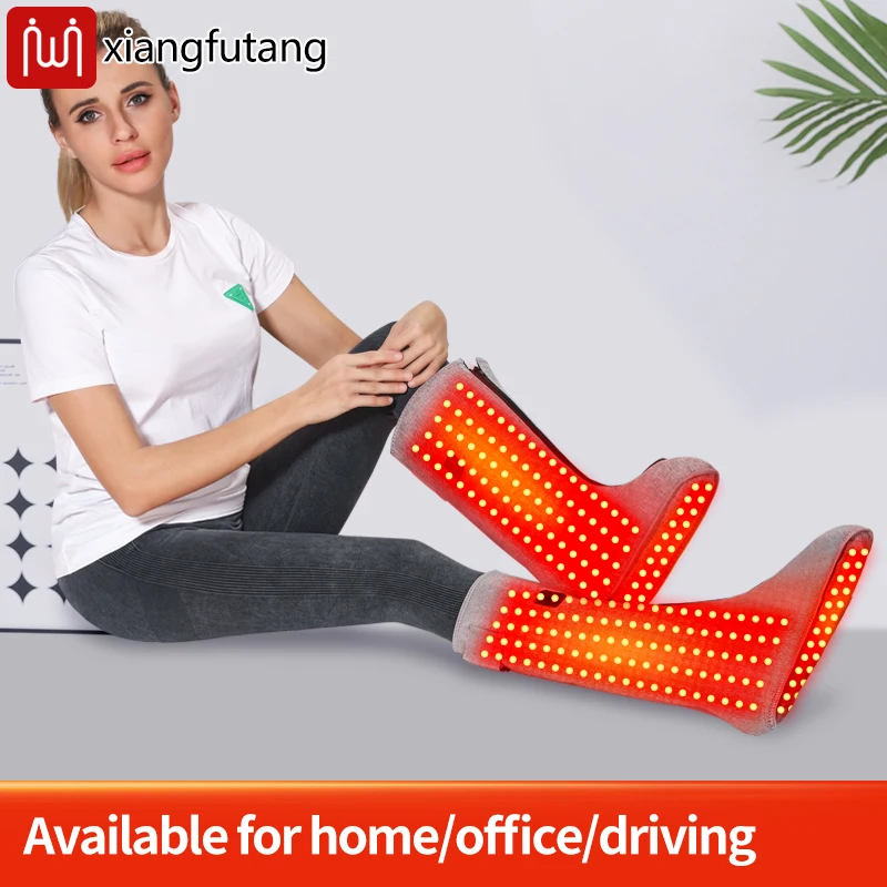 660nm Red Light Heating Foot Wrap Boots Massager with 3 Modes, Daily Care Soothes Joints & Eases Fatigue