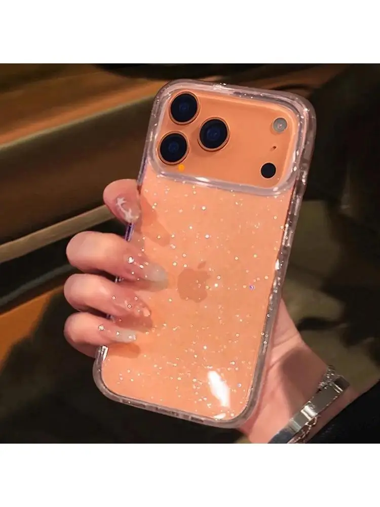 Luxus Mode Bling Glitter Transparent Telefon Fall Für iPhone 17 Pro Max 16 15 14 13 12 11 XS X XR 7 8 16 Plus 16E 17 Air Abdeckung
