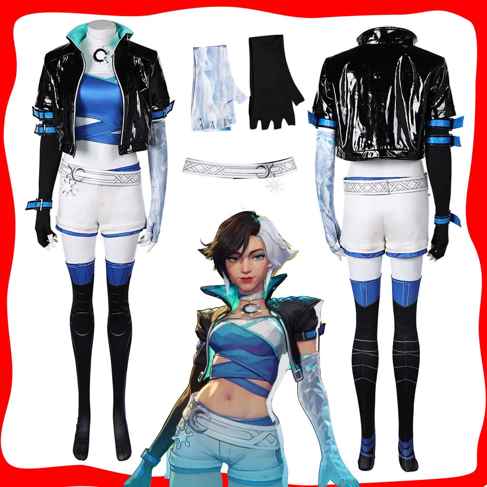 Anime Game Rivals Luna Snow Cosplay Women Fantasia Costume Disguise Outfits for Female Roleplay Disfraz Halloween Carnival Suit