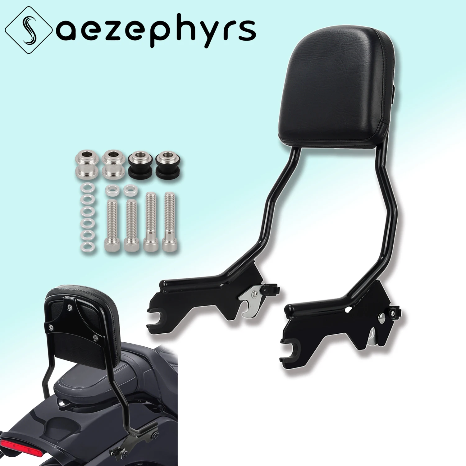 Motorcycle Standard Sissy Bar Upright Backrest Pad Docking Hardware Kit For Harley Softail Slim Heritage Classic Street Bob 114