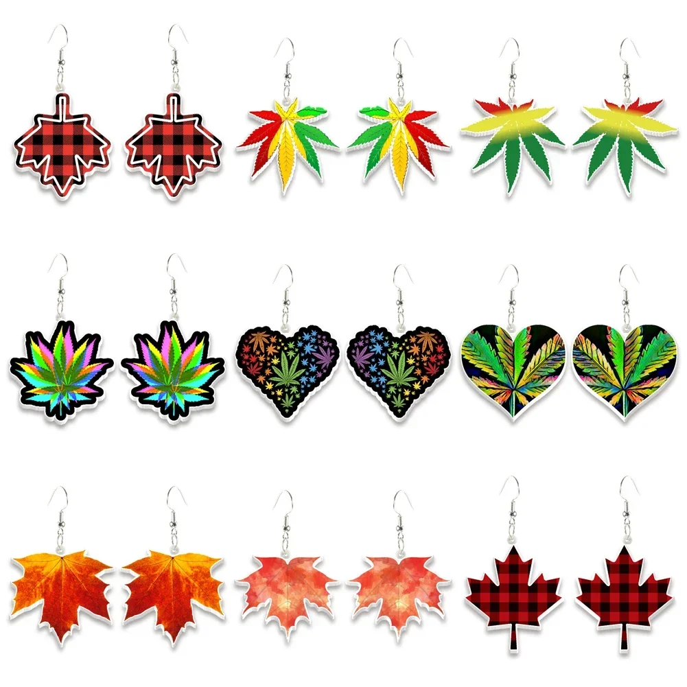 

Dangle Drop Earrings for Women Gifts Children Maple Leaf Pattern