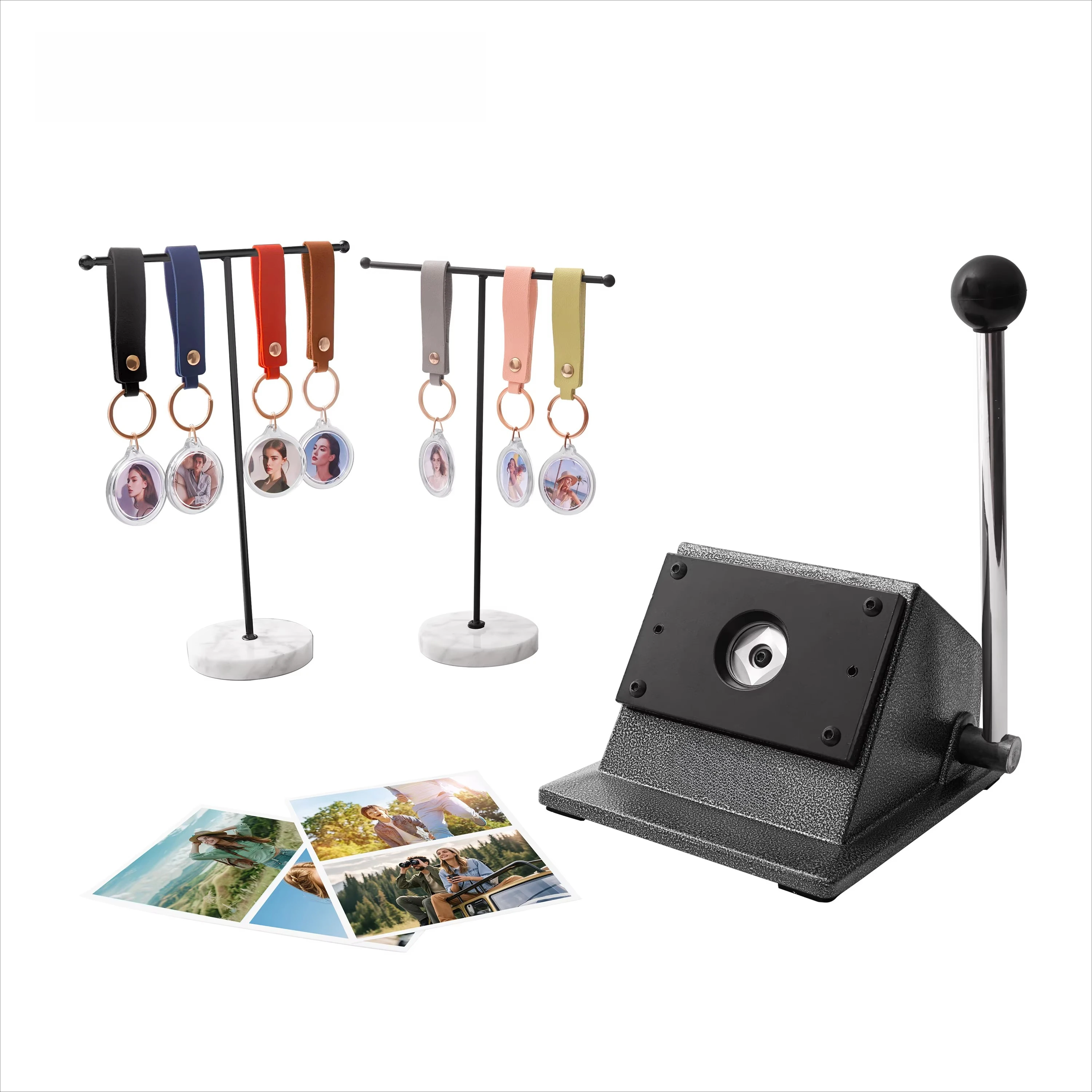 2026 New Style 35 mm Round Manual Cutter with 100 Sets Key Chain Materials