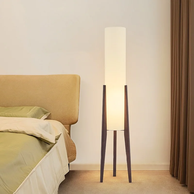Good Quality Fabric Wooden Floor Lamp Bedroom Living Room Personality Study Floor Lamp