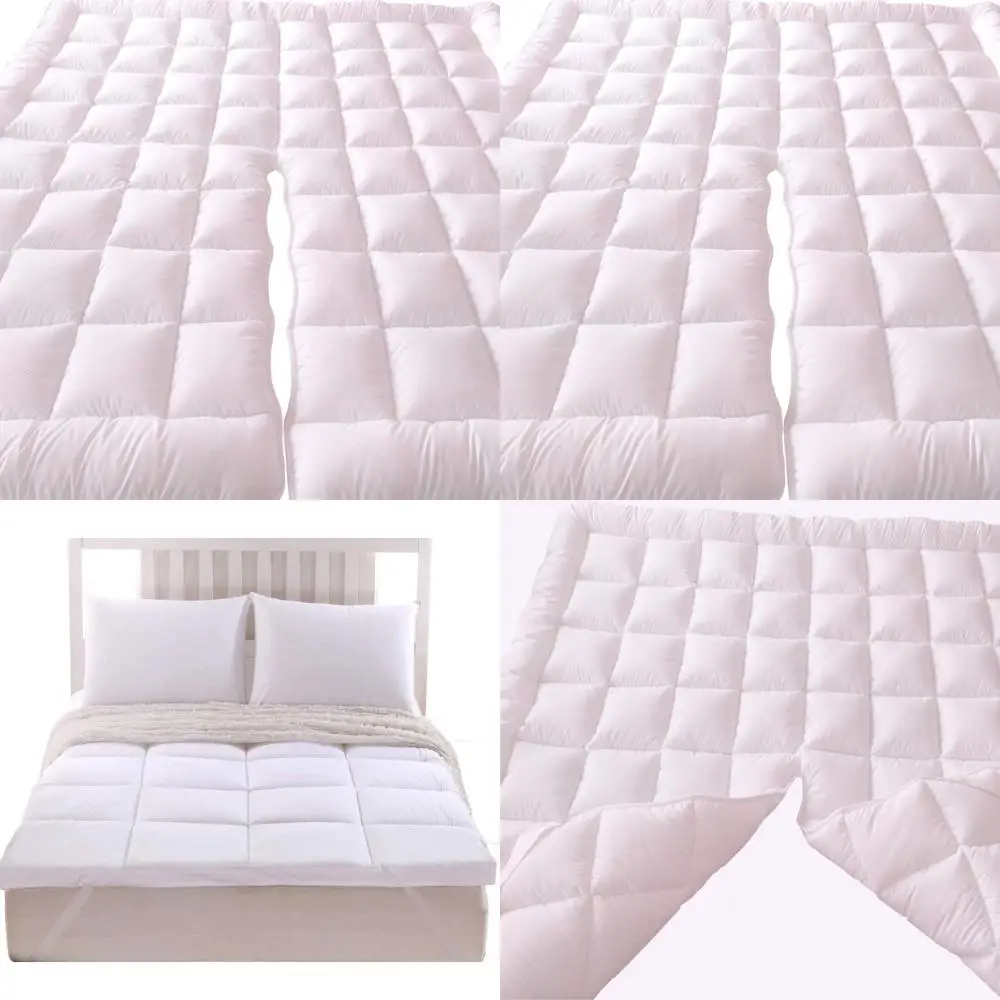 

2-дюймовый толстый наматрасник из 100% микрофибры с разрезом California King — альтернативный белый плюш