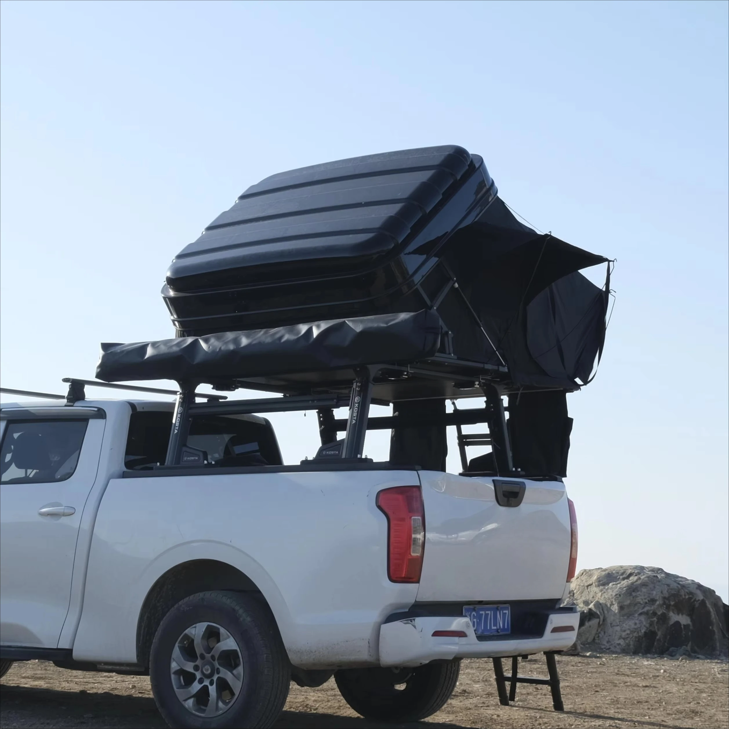 خيمة سقف أوتوماتيكية بالكامل مقاومة للماء ومقاومة للبرودة لسيارات الدفع الرباعي/نسيج أكسفورد سيدان للتخييم في الهواء الطلق والسفر وبناء خالي من السيارة #2