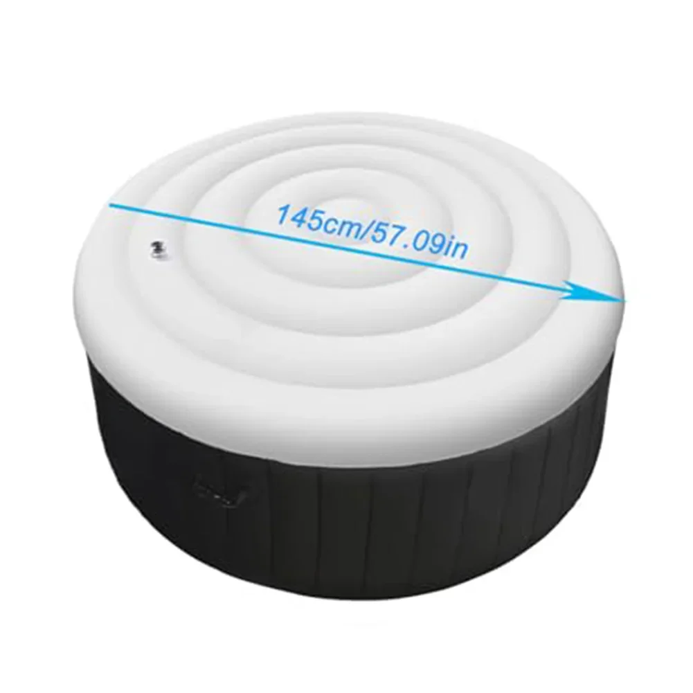 Outdoor Spa Inflatable Cover 145cm Windproof Easy to Inflate Energy Saver for Round Bathtubs Reduces Debris Maintenance