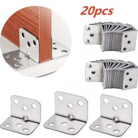 10/20PCS Stainless Steel L-Shaped Corner Code Furniture Connector Hardware Tools 90 Degree Right Angle Bracket Multifunctional