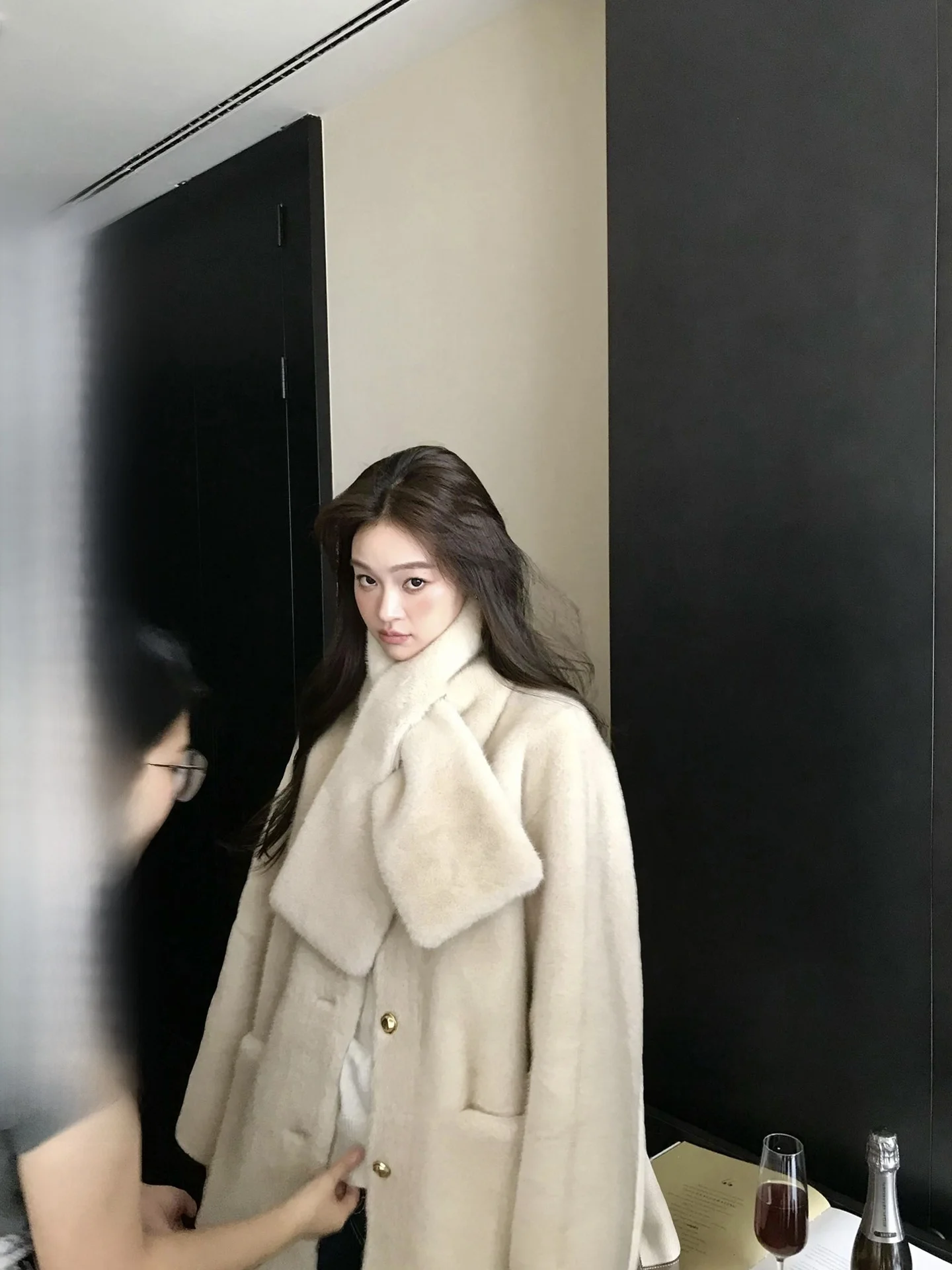 

ZM Zhou Mi Vintage Long Fem Fur Coat Artificial Mink Skin Warmth Conservation Environmentally Friendly Outerwear Coat